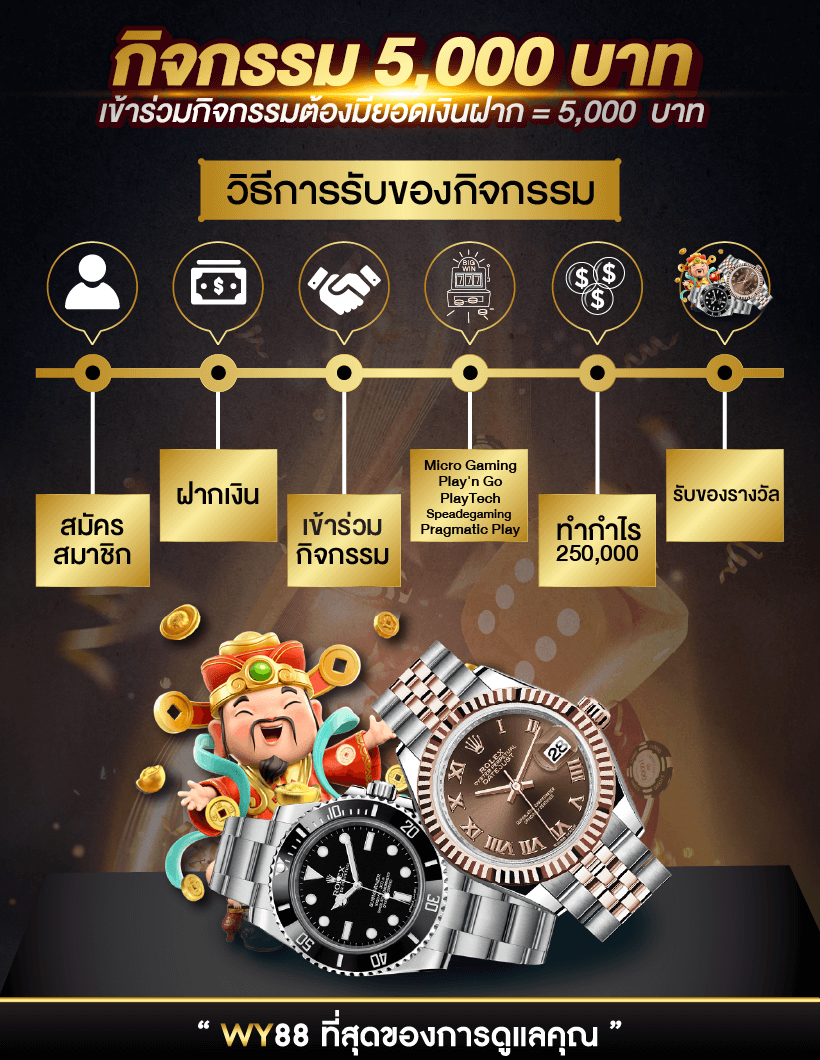 กิจกรรมฝากเงิน5000ลุ้น Rolex